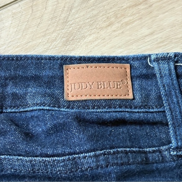 Judy Blue Dark Wash Jeans Size 11/30 Skinny Fit Stretch Raw Hem #JB88703 - Picture 3 of 8